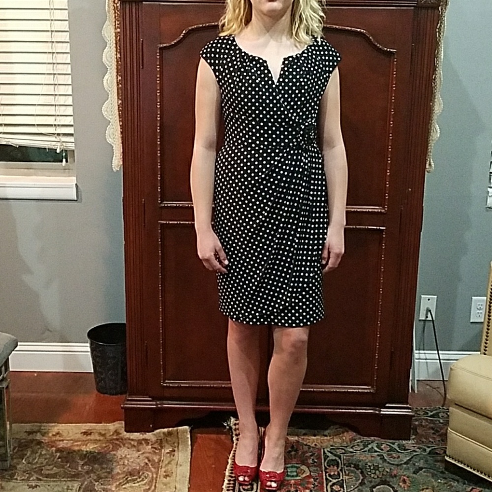 Black and white polka dot dress